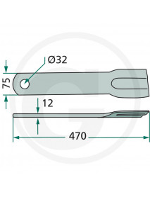 GRANIT Mulčovací nôž 75 x Ø32
